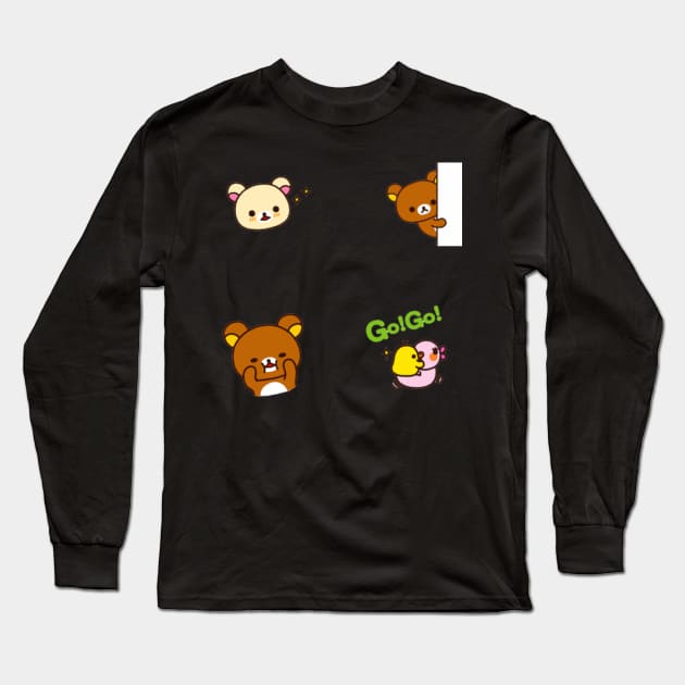 rilakkuma sticker sheet Long Sleeve T-Shirt by yujibell